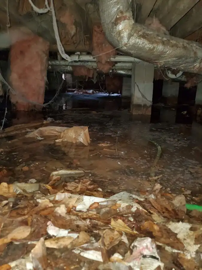 Crawl space flood assessment for Commercial Water Damage Restoration in Lubbock